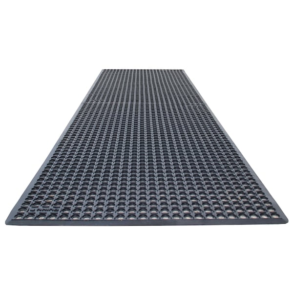 Rhino Mats K-Series Comfort Drainage Mat, Rubber, Drainage Holes, 3 ft W x 10 ft L, Black KCT-310B - main